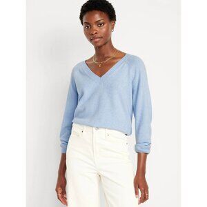 Old Navy SoSoft Loose V Neck Pullover Sweater Size Small Long Sleeve Blue Cozy